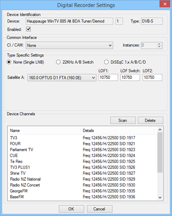 DVB-S scan