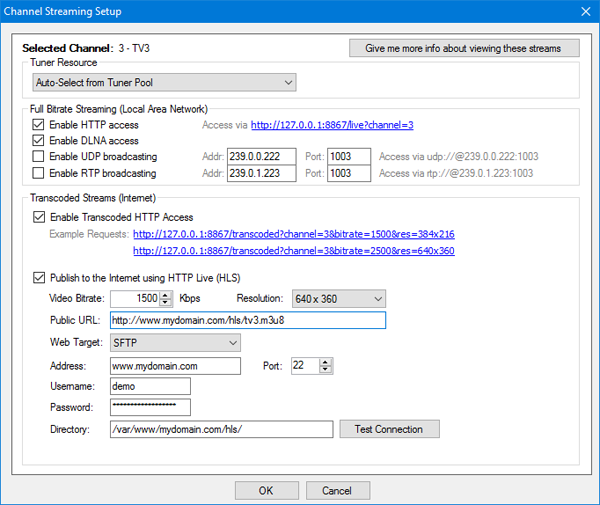 Advanced options with FFmpeg installed